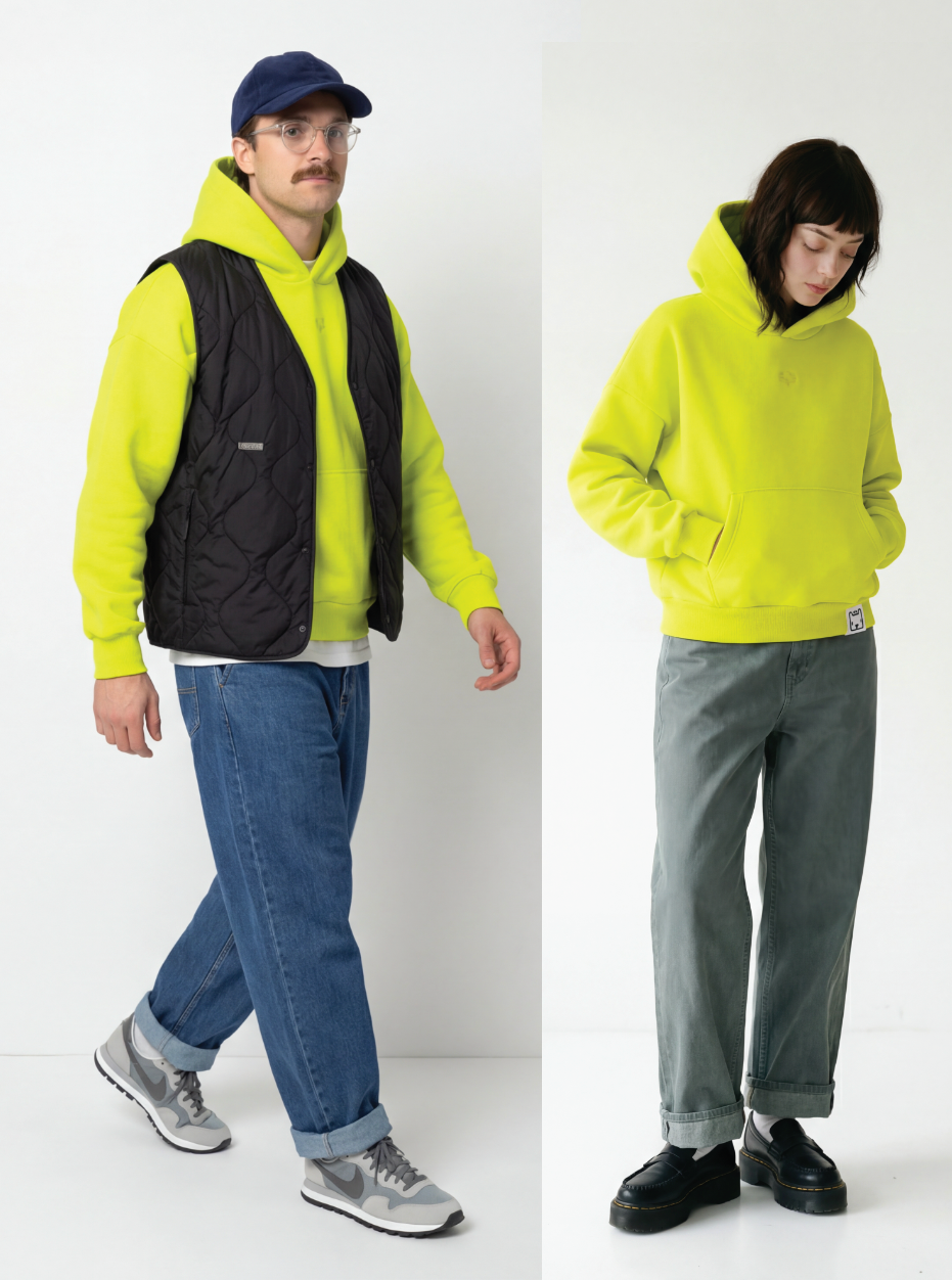 MOO OVERSIZED HOODIE : LIME