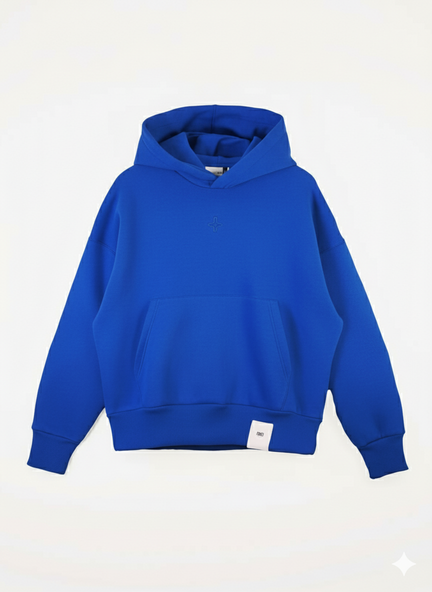 MOO STAPLE OVERSIZED HOODIE BLUE