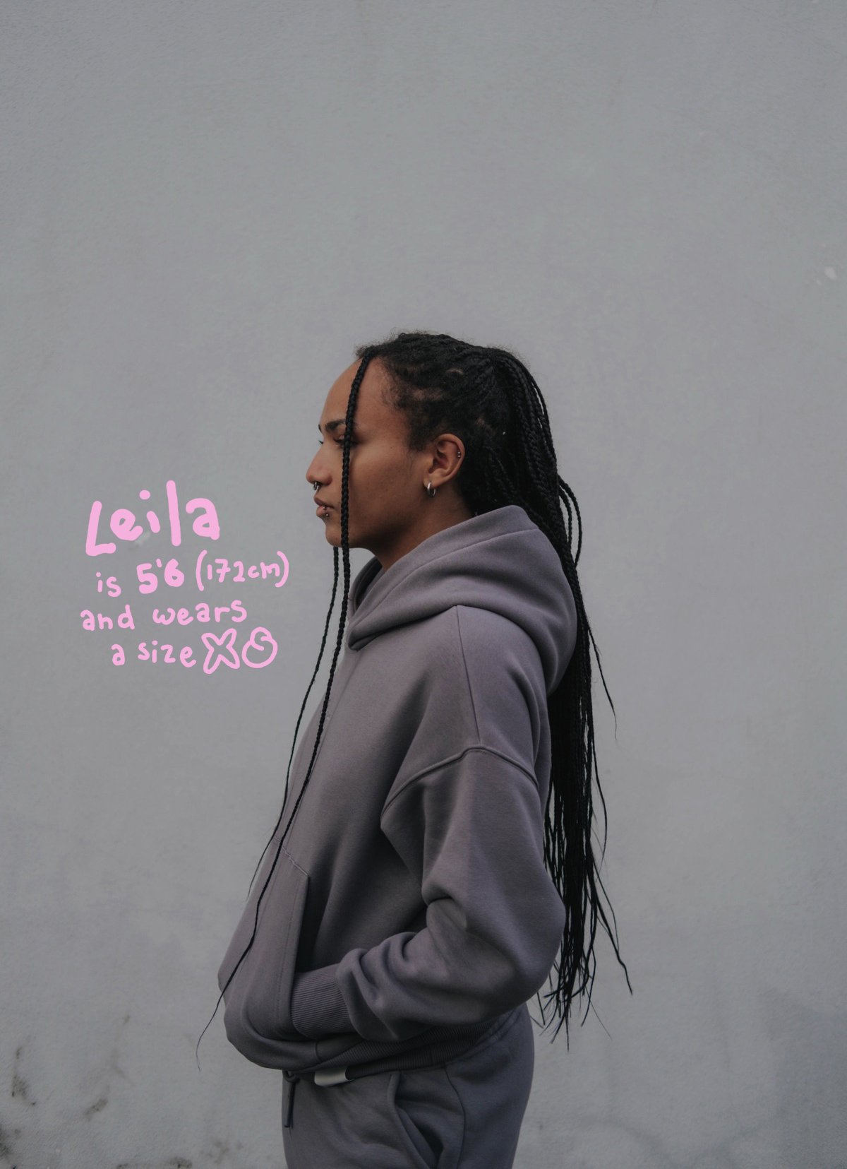 MOO STAPLE OVERSIZED HOODIE GRAY