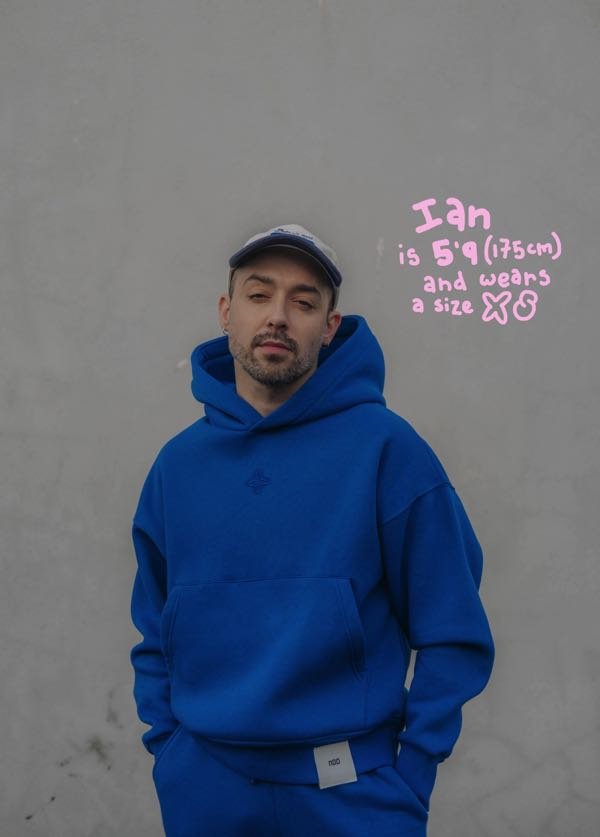 MOO STAPLE OVERSIZED HOODIE BLUE