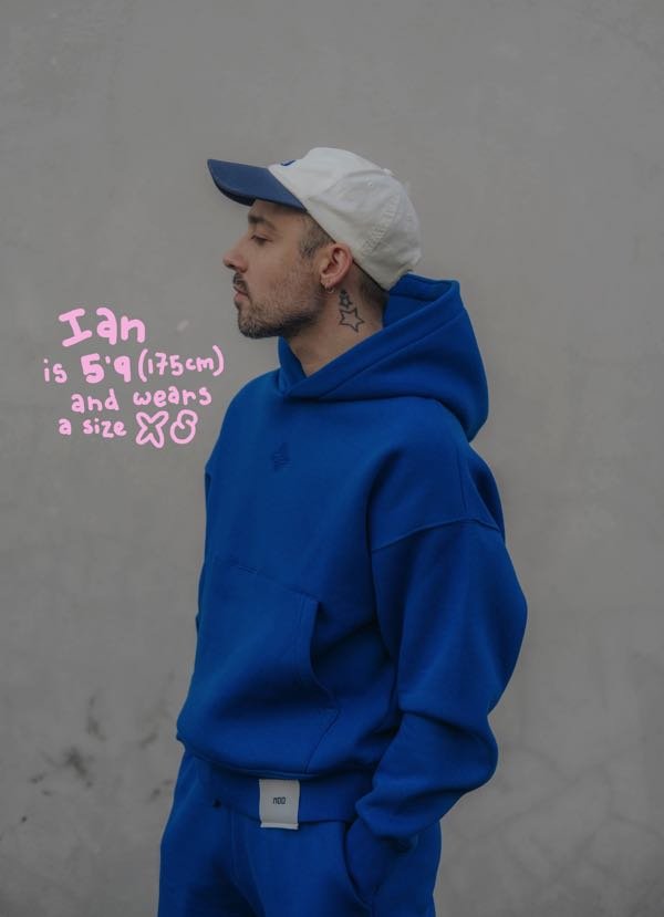 MOO STAPLE OVERSIZED HOODIE BLUE