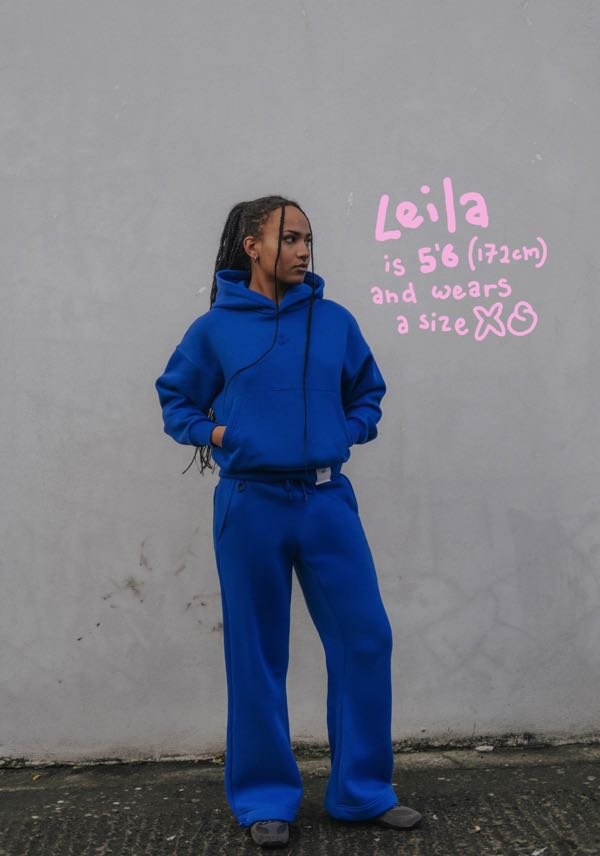 MOO STAPLE OVERSIZED HOODIE BLUE