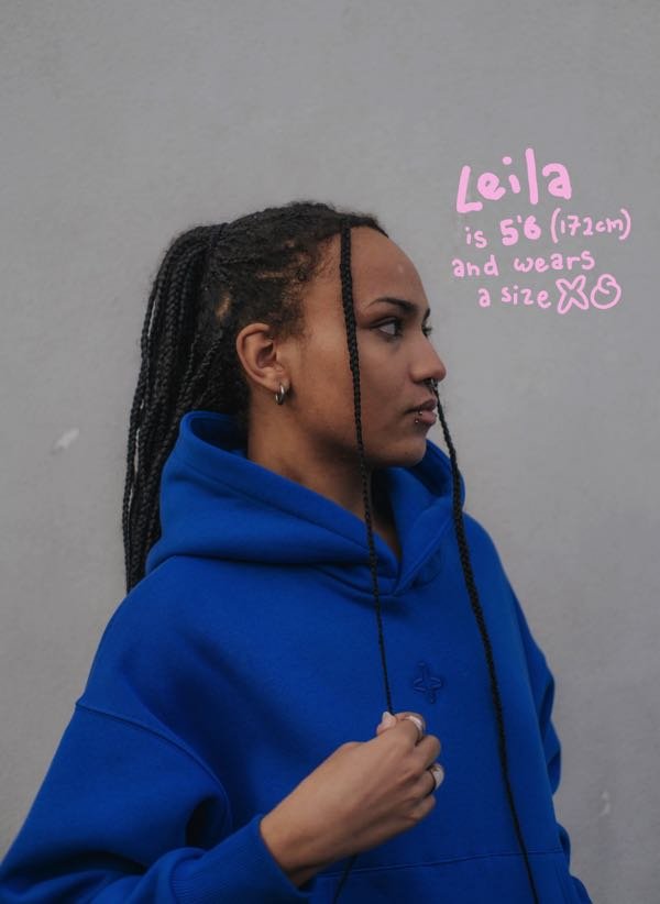 MOO STAPLE OVERSIZED HOODIE BLUE