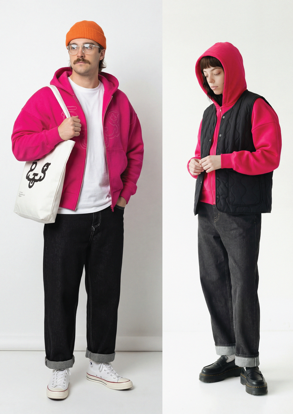 MOO OVERSIZED ZIP HOODIE : RASPBERRY PINK