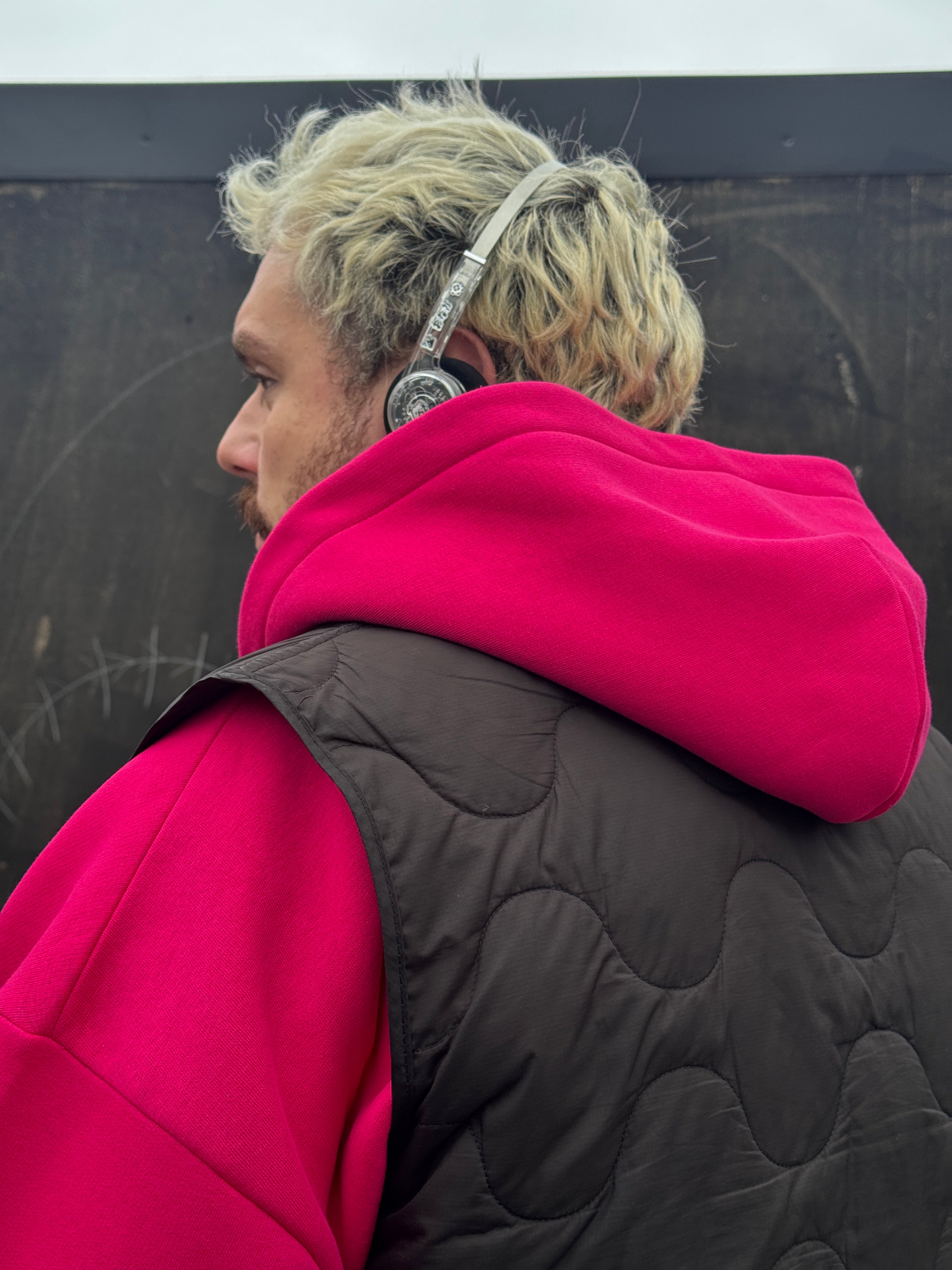 MOO OVERSIZED ZIP HOODIE : RASPBERRY PINK